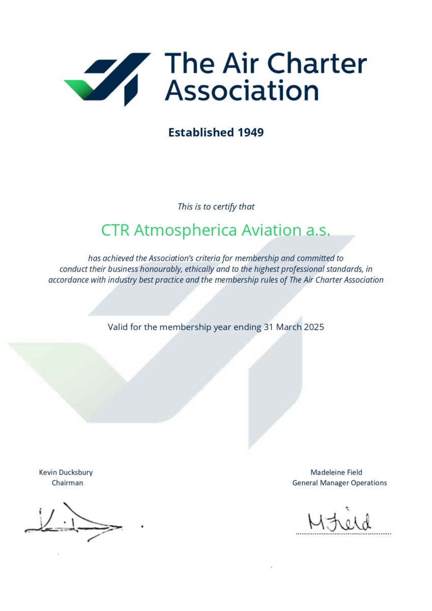 Atmospherica Aviation is member of The Air Charter Association