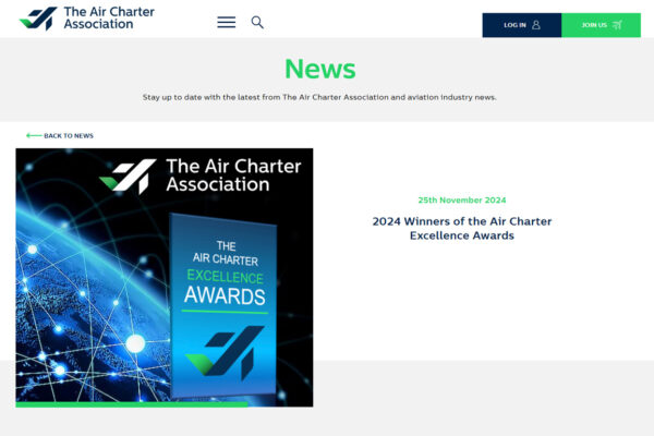 2024 Winners of the Air Charter Excellence Awards