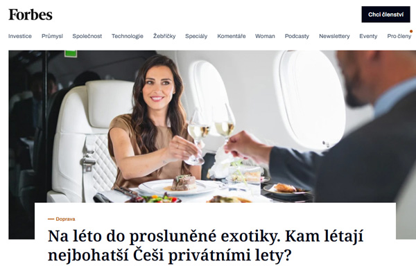 Na léto do prosluněné exotiky. Kam létají nejbohatší Češi privátními lety?
